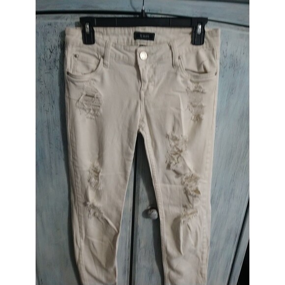 Sts Blue Distressed Juniors Denim Jeans Size 7 White Beachy Cottagecore - Picture 1 of 10